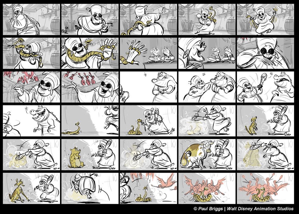 @arythusa And for those curious about 2D here is a blog post about Princess & The Frog with a Q&A with someone who worked on it. These boards may not be in animatic but even if they were you can see they aren't keyed out but still work well!
https://t.co/EZ9UoM8NLr 