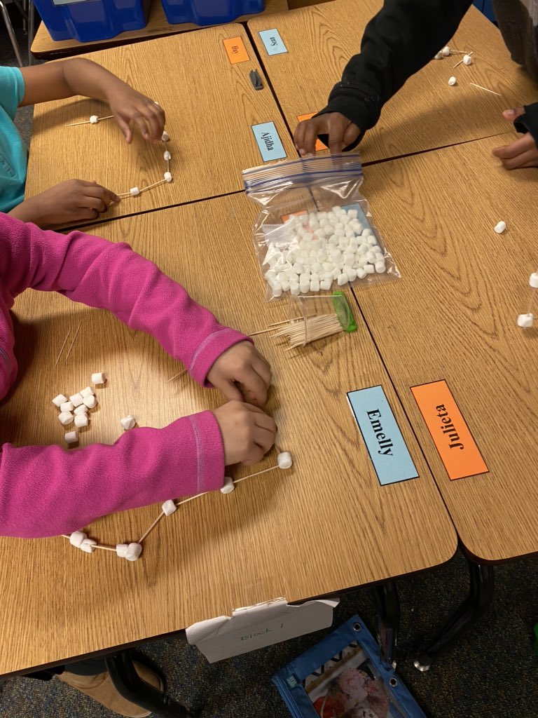 BestKidsofAll's tweet photo. 100th Day of School STEM Challenge: all hands helping to try to build the tallest tower with 100 toothpicks and mini marshmallows!  A fun project for all! https://t.co/Cv3tqFCKzJ