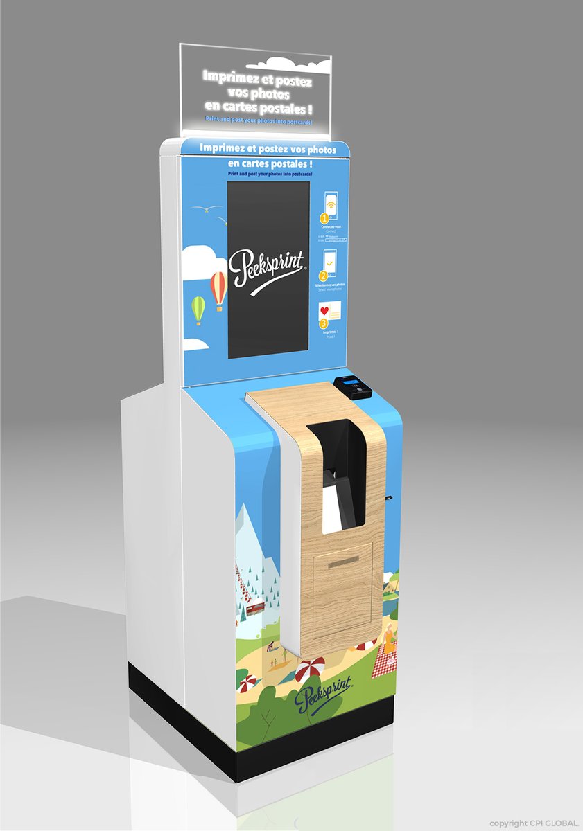 peeksprint's tweet photo. @Peeksprint, le service ludique et innovant qui permet d’imprimer instantanément des cartes postales à partir de ses photos de Smartphone, édite sa nouvelle version de kiosque modulable : plus performante, plus ergonomique, plus autonome.
#tourisme #attractions #photo #postcard https://t.co/nxolSBqsoc