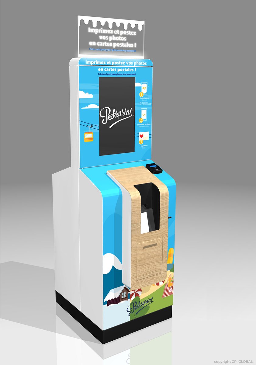 peeksprint's tweet photo. @Peeksprint, le service ludique et innovant qui permet d’imprimer instantanément des cartes postales à partir de ses photos de Smartphone, édite sa nouvelle version de kiosque modulable : plus performante, plus ergonomique, plus autonome.
#tourisme #attractions #photo #postcard https://t.co/nxolSBqsoc
