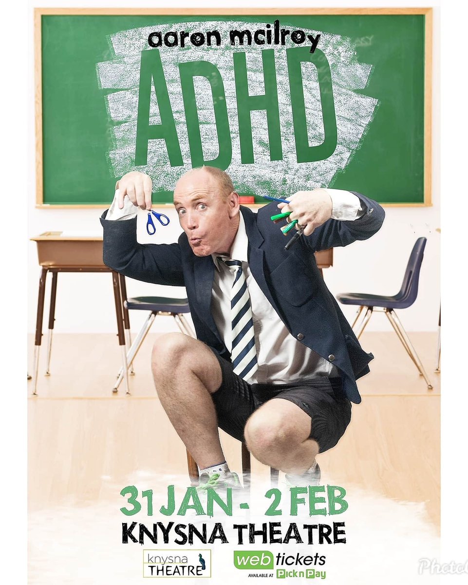 _CopyDog's tweet image. ADHD opens on Friday night, and for 3 shows only. Don't miss our buy-one-ticket get-one-free offer for opening night!
Tickets R160 through @webticketsSA, Pick 'n Pay stores, or at the door.