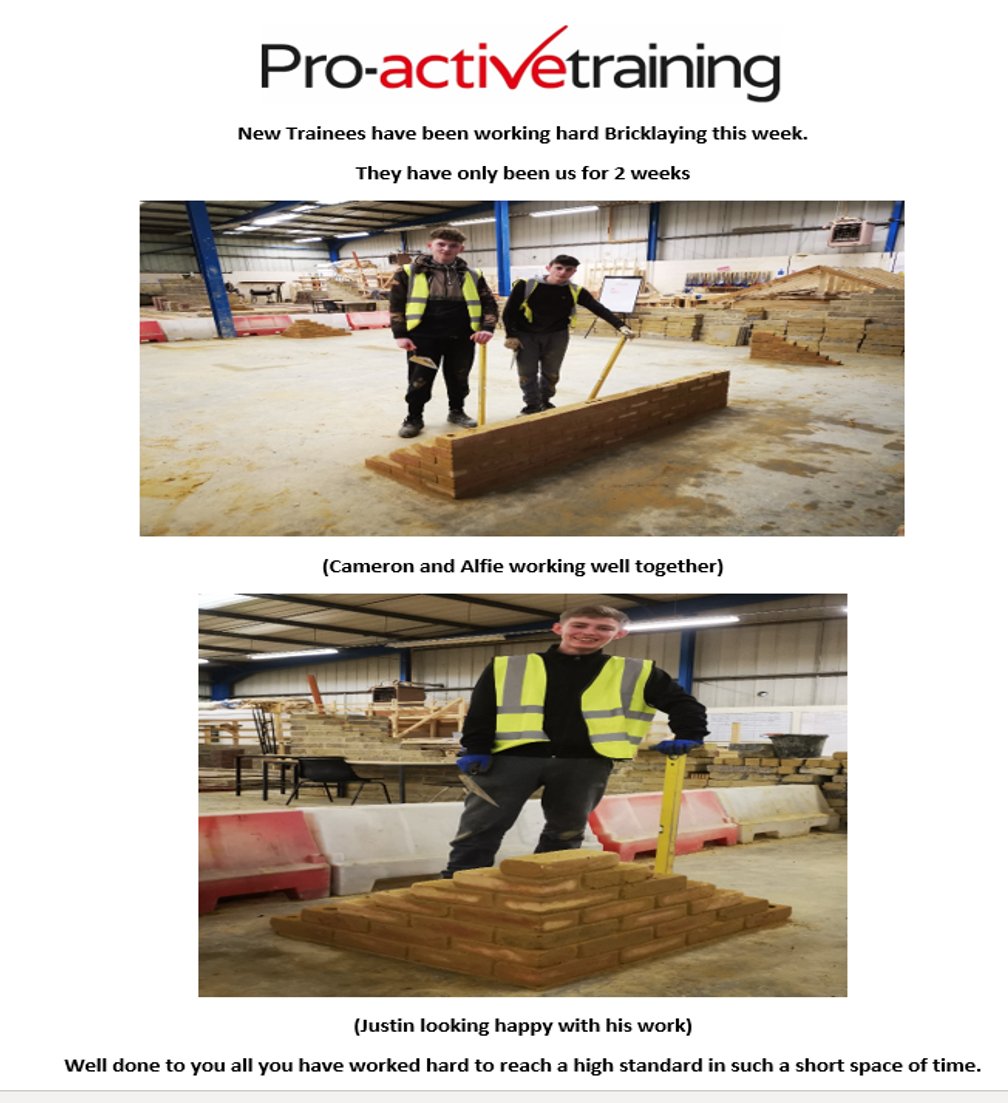 FANTASTIC WORK BEING CARRIED OUT BY OUR NEW TRAINEES. KEEP UP THE GOOD WORK.