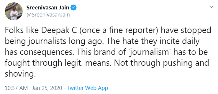  #NDTVUsing double quotes for "journalism" is for minnows (check above tweet).Pros use SINGLE QUOTES, especially while giving out certificates as to who is a good 'journalist'!Like I said two tweets above, confidence full hai  #NDTV walon ka!