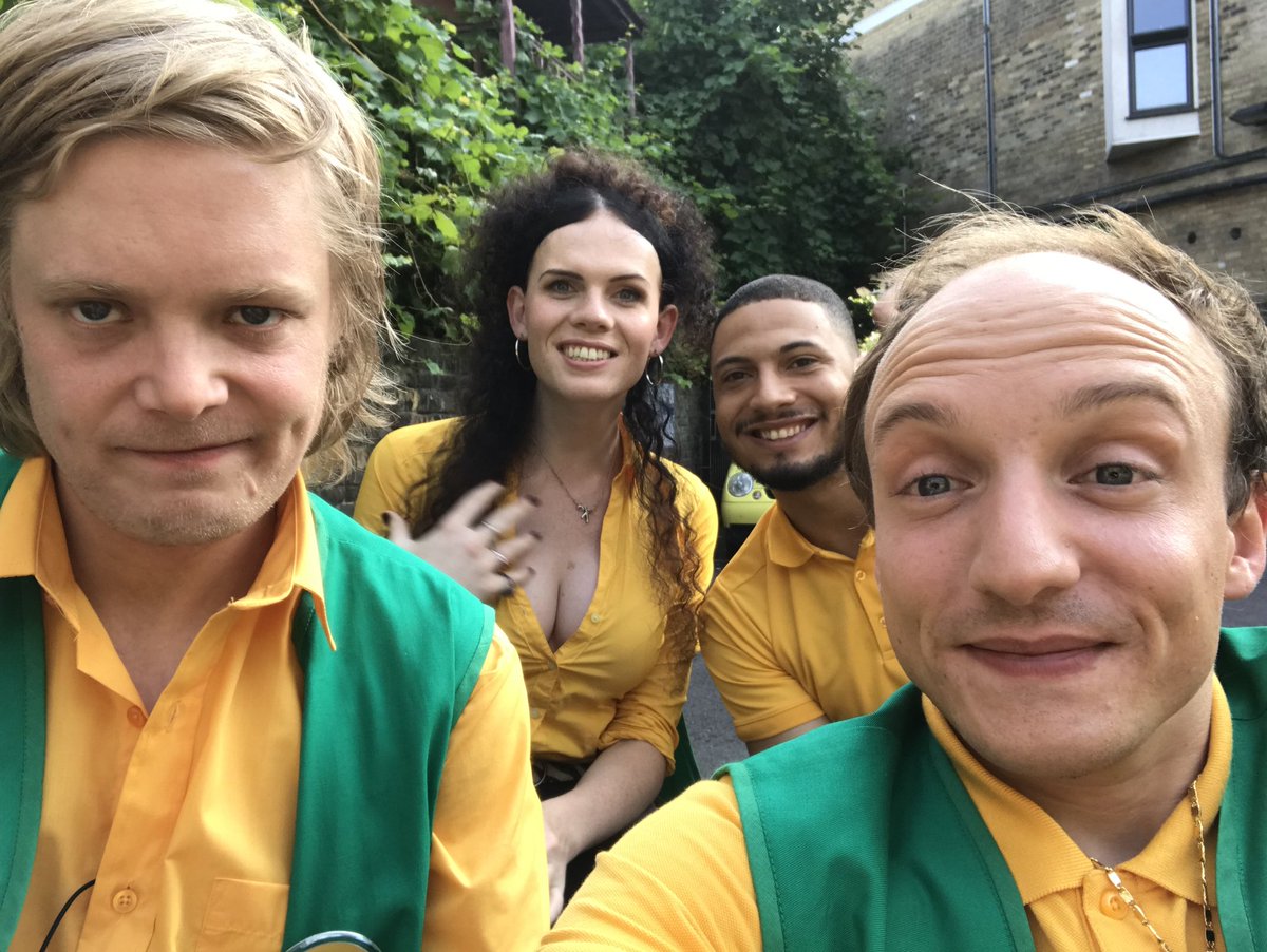 Talldarkfriend's tweet photo. Me &amp; the lads 💛💚 #Transaction EPISODE TWO is coming tonight! Look at those tits and teeth...

#Youtube #Facebook #IGTV https://t.co/PnBytNO1Yv