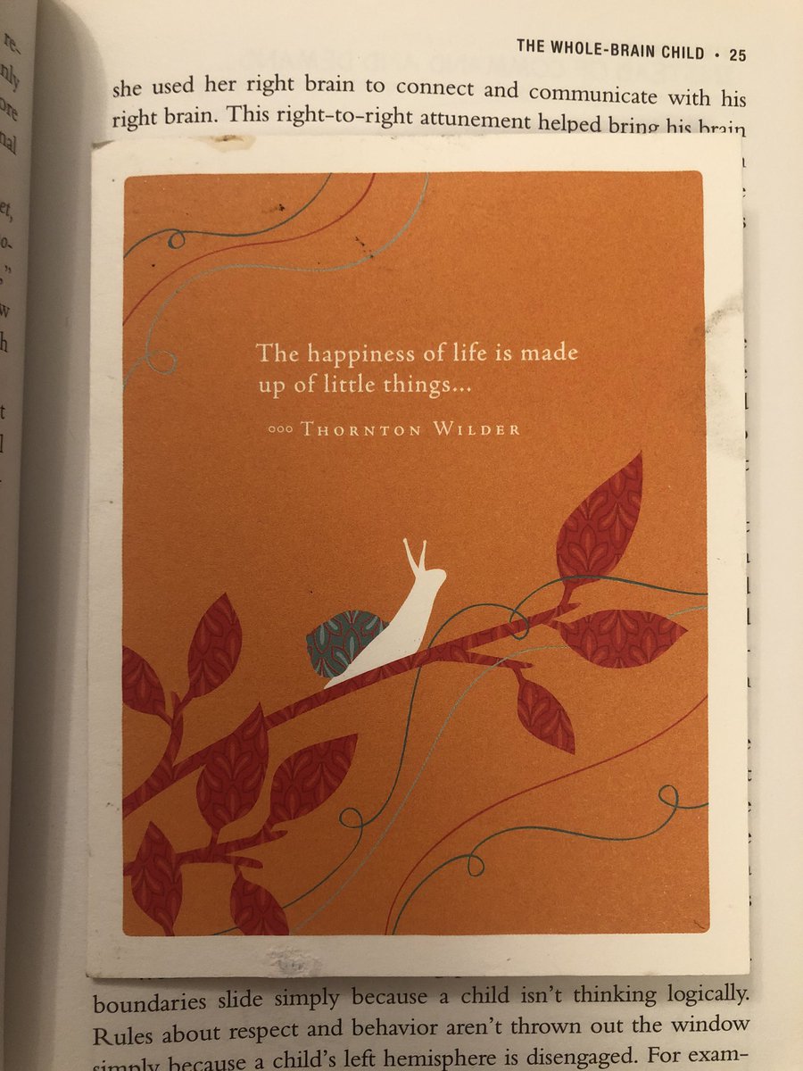 DrShelleyK's tweet photo. I often use special cards from loved ones as bookmarks, mostly as I treasure them &amp; cant bear to throw them away. What a joy it was to re-discover this one today! Wishing you the happiness of little things in your day today too 🐌📚

#31daysofparentalselfcare #365daysofcompassion https://t.co/UWhHCHVQUM