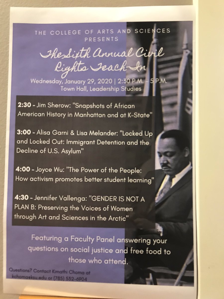 Join the College of A&amp;S for the 6th Annual Civil Rights Teach-In TODAY from 2:30-5:00pm in Town Hall LSB This is a come and go event.