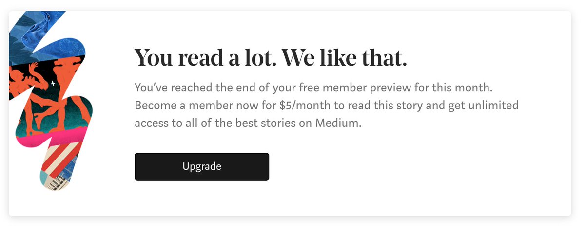 Medium: You read a lot. We like that. You’ve reached the end of your free member preview for this month. Become a member now for $5/month to read this story and get unlimited access to all of the best stories on Medium.