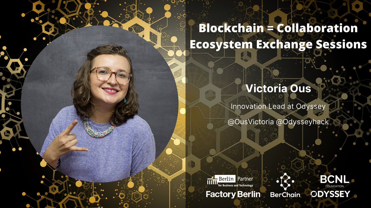 ber_chain's tweet photo. On stage is @OusVictoria from @OdysseyHack
She is taking us to the future two months from now to the Netherlands for co-creation
Discover the future by building it! Bringing stakeholders together at one place is Odyssey
#BlockCollab #Germany #Netherlands #Ecosystem https://t.co/YQqtbsSu7M
