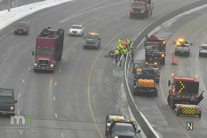MnDOT concrete median barrier temporary repairs Jan. 29, 2020