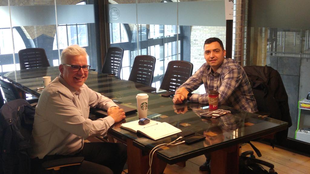 RHAVentures's tweet photo. Kyle Bortis of North Star Systems meeting with Matt Grant of https://t.co/6uSvB67srw planning at RHA https://t.co/hga3MKbucG