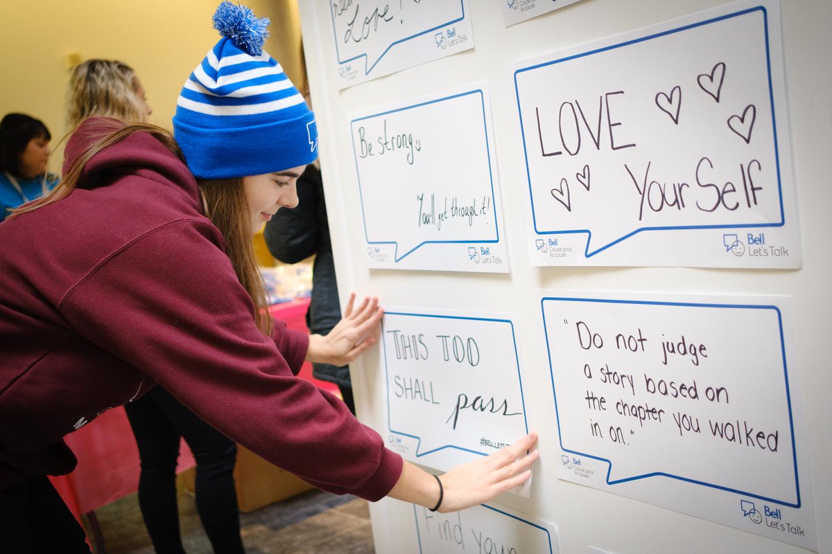 GuelphHumberUni's tweet photo. Our #UofGHLetsTalk event in support of #BellLetsTalk is happening soon! Come by the atrium today from 11am to 3pm to show your support #mentalhealth intiatives. Hope to see you there! #UofGH https://t.co/TbCS6qVTHU