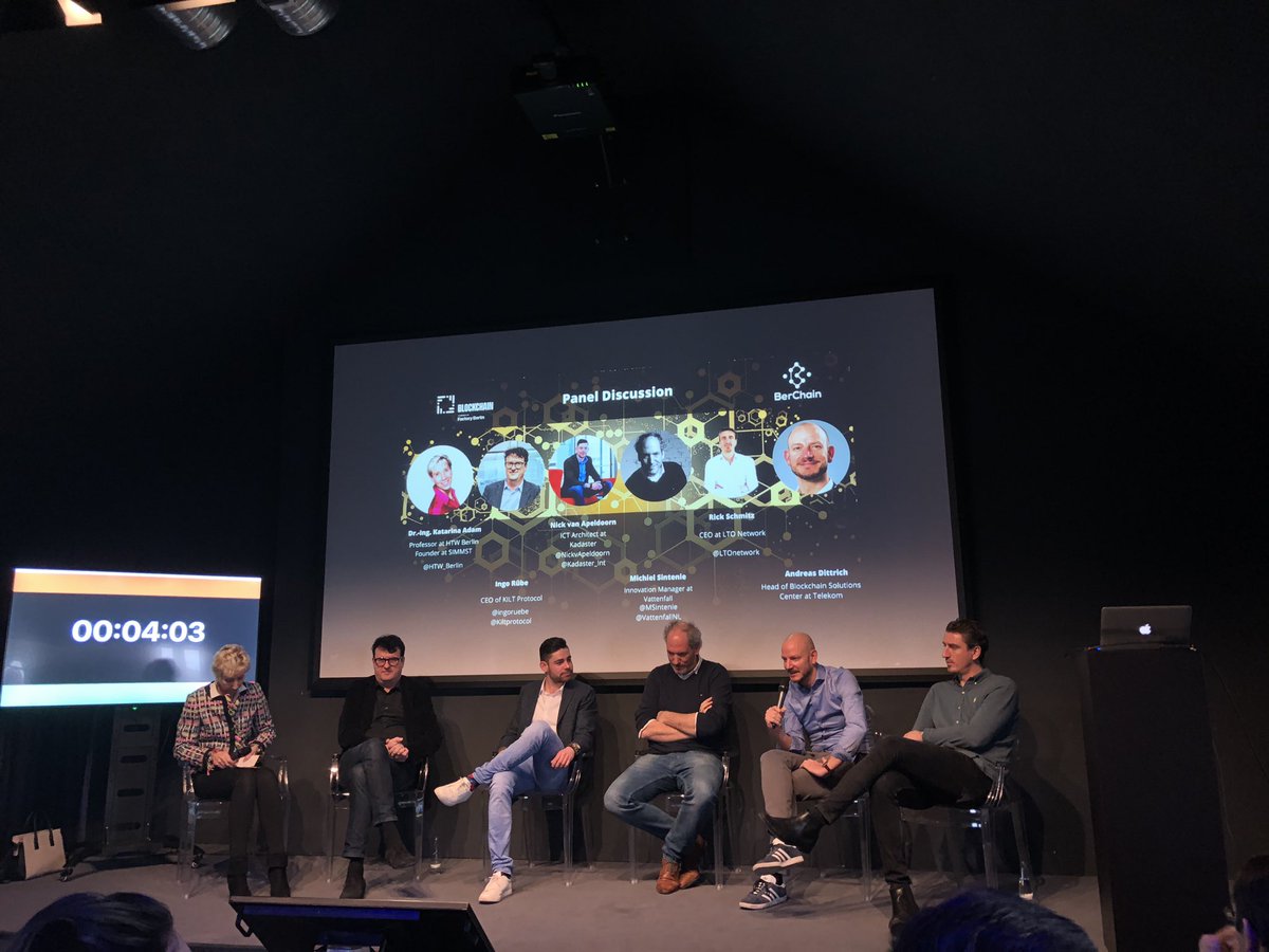 dGenOrg's tweet photo. Special thanks to the panel moderator @008Katarina and the panelists @T_Labs, @NickvApeldoorn, @ingoruebe, @MSintenie and @LTOnetwork for the interesting discussion at @ber_chain’s #blockcollab event. https://t.co/ScZeguuhFw