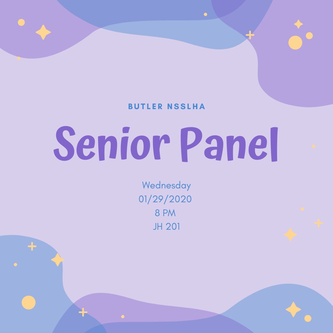 ButlerNSSLHA's tweet image. There will be a meeting tonight at 8 pm in Jordan Hall 201. We will be having a panel of seniors speaking about the opportunities in the clinics offered here at Butler! This is an exciting opportunity and we hope to see you there!