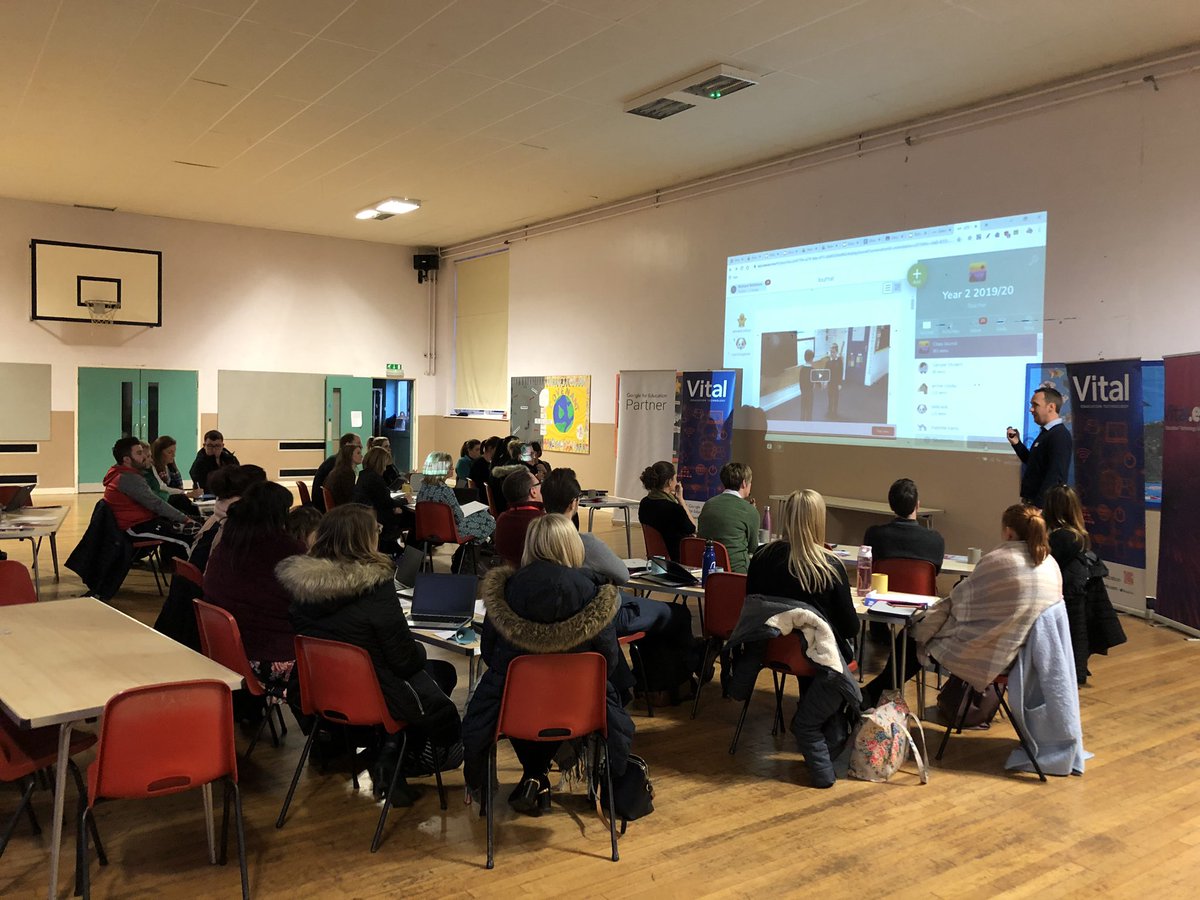 VitalYork's tweet photo. Showcasing how @Seesaw can be used in the classroom at our #GoogleBoost event, with @MrSkidmore2 https://t.co/AO9P7Bda0B