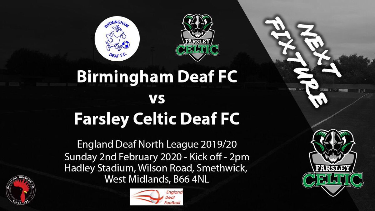 farsleyceltdeaf's tweet photo. NEXT UP:
Away to @birminghamdfc, info below. A win at Birmingham will see us crowning a @edf_football north league champions once again! #twoinarow #FCDFC #CeltArmy https://t.co/kZ36tOGemZ