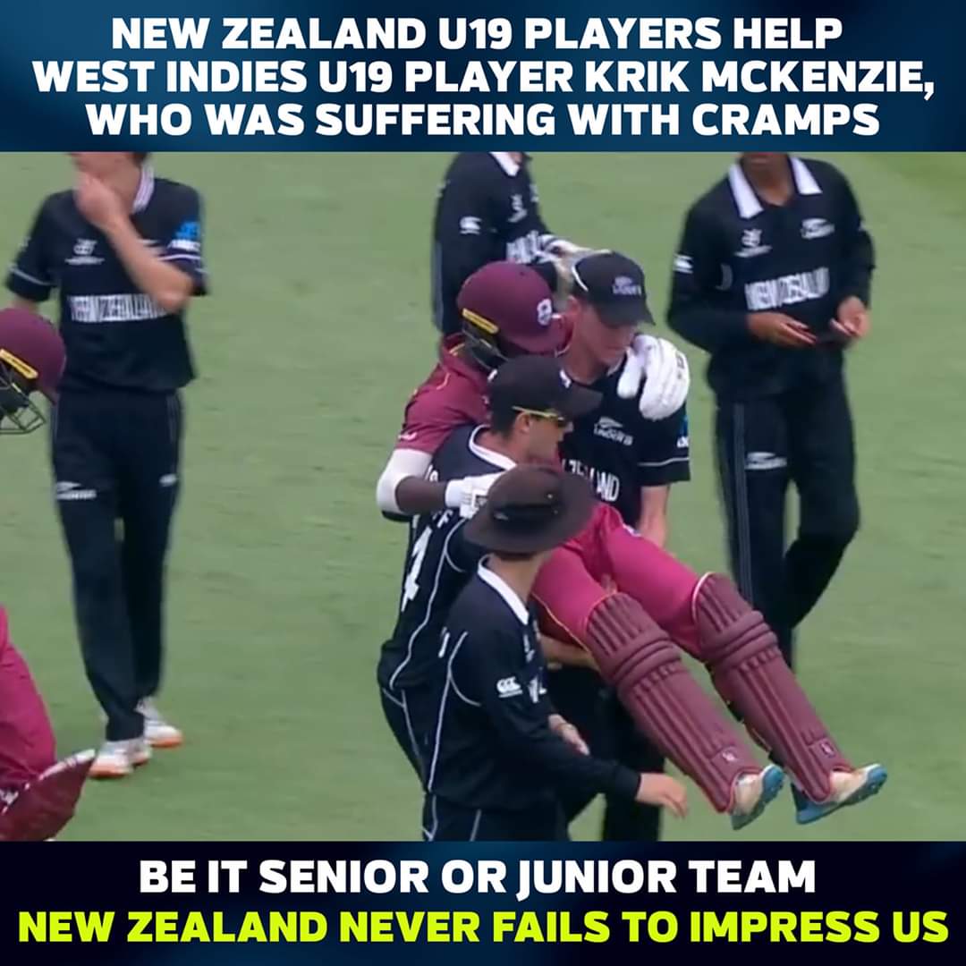 Ayushshresth's tweet photo. Its not a matter of age. @BLACKCAPS are gentlemen by nation @PureNewZealand 
#U19CWC #WIvNZ #CWCU19 https://t.co/jpSGKeitS1