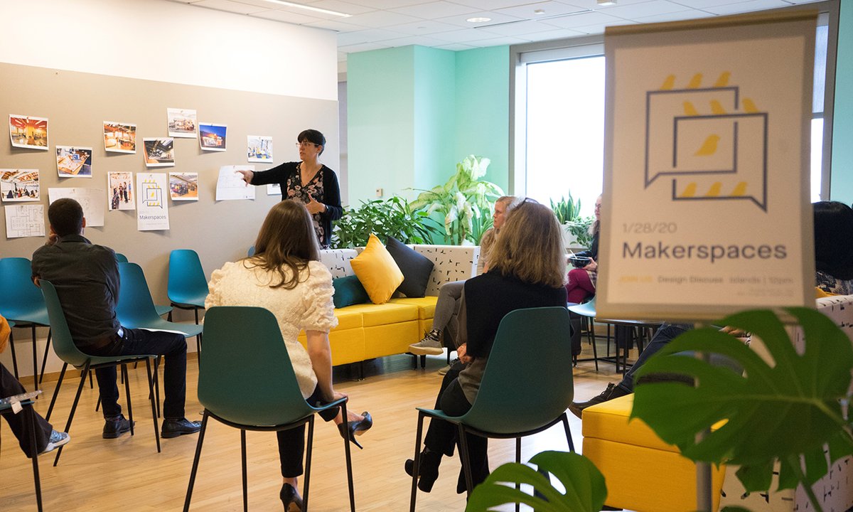 ShepleyBulfinch's tweet photo. #Markerspaces are the new collaborative spaces. At our monthly #DesignDiscuss, we surveyed a range of makerspaces we have encountered and designed while considering: what they are, what they can be, and how they can best serve their communities. #ShepleyBulfinch #DesignBeyond https://t.co/s22w58pKha