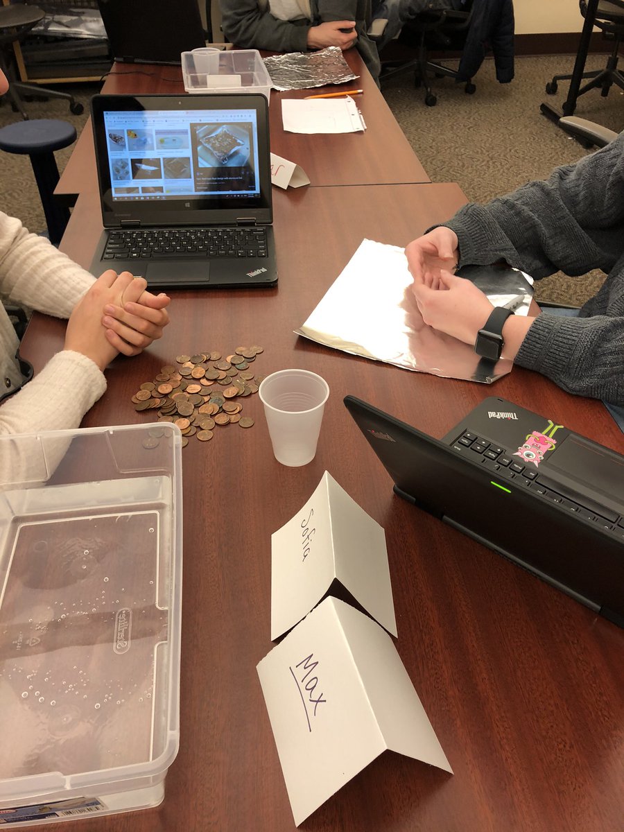 ljoinerSHS's tweet photo. Sem2 #compsci boatbuilding prototypes. Research, planning, refining. So much to learn, including how to not spill water on the carpet. @CSTAMaine @codeorg @ScarbMESchools #redstormtechlearns #redstormlearns. https://t.co/Q8KY5haIfG