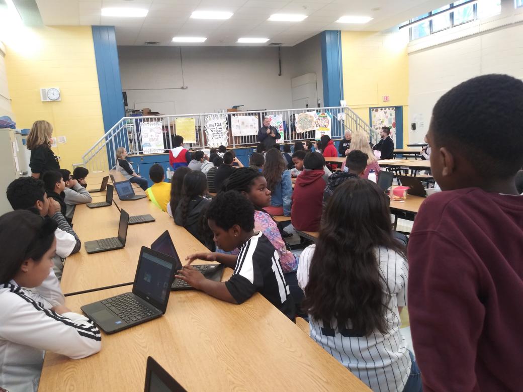 The EAS Photoshop Student College showed off their images today. These students learned software normally introduced in High School. Great work! #FutureReady