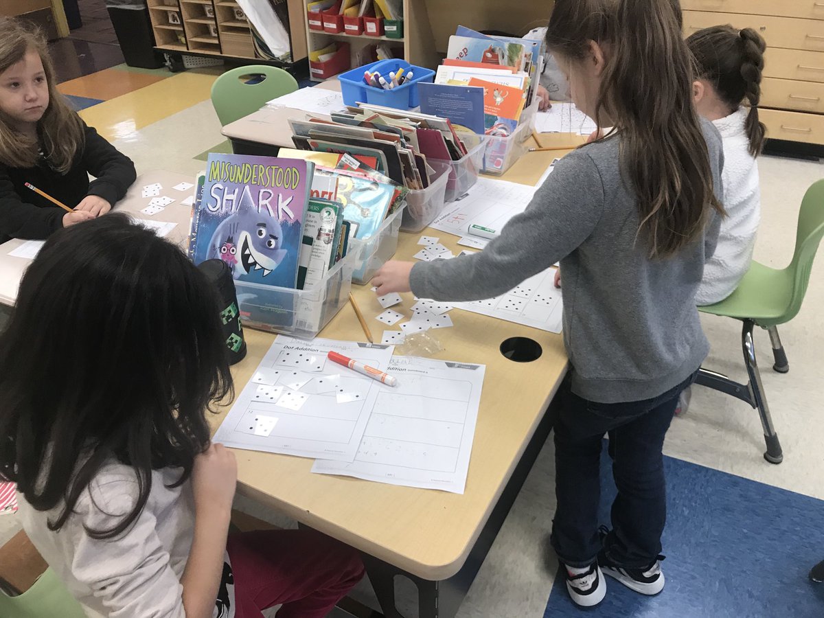 Math_Sherrie's tweet image. Students working hard in Mrs. Helton’s 1st grade class at HL using the beaded number line and finding the sums of numbers.#BigBlueOnTheMove