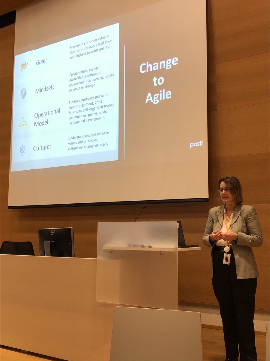 SAFe meet-up ⁦<a href="/Postigroup/">Posti</a>⁩ #SariHilden welcoming AgileFinland!