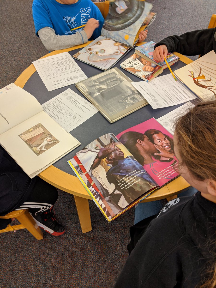 5th graders, evaluating book illustrations. Why did they win a Caldecott award? Do you agree?