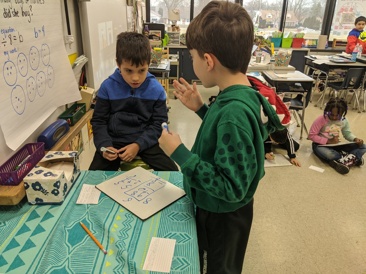 butkus20's tweet photo. Students wrote their own multiplication or division word problems and are now solving each other's problems. https://t.co/icW4zGAWZq