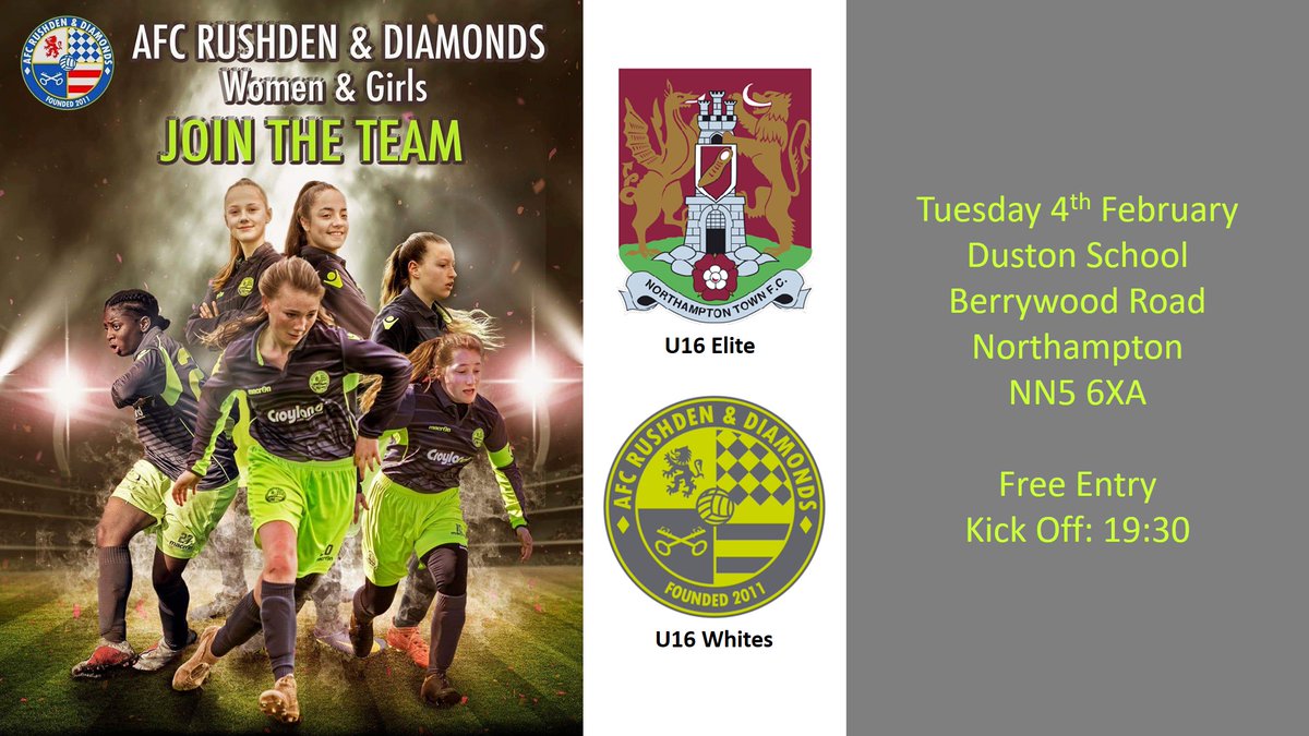 AFCRDWomenGirls's tweet photo. Friendly Fixture: @AFCRDWomenGirls U16s have been invited to play @NT_LFC U16 Elite - @MacronNWGFL @NorthantsFA @NorthantsFA_GTP #giveyouthachance #developtowin #thesegirlscan Thanks for the opportunity https://t.co/bmaSf1WMmp