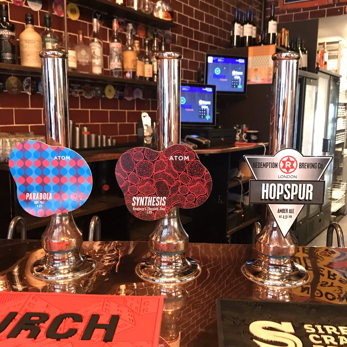 CraftBeerCoSW9's tweet photo. Today’s cask line up features @BrewsmithBeer @RedemptionBrew and @atombeers. Cheers to that! 🍺 https://t.co/7o6SyXA4fo