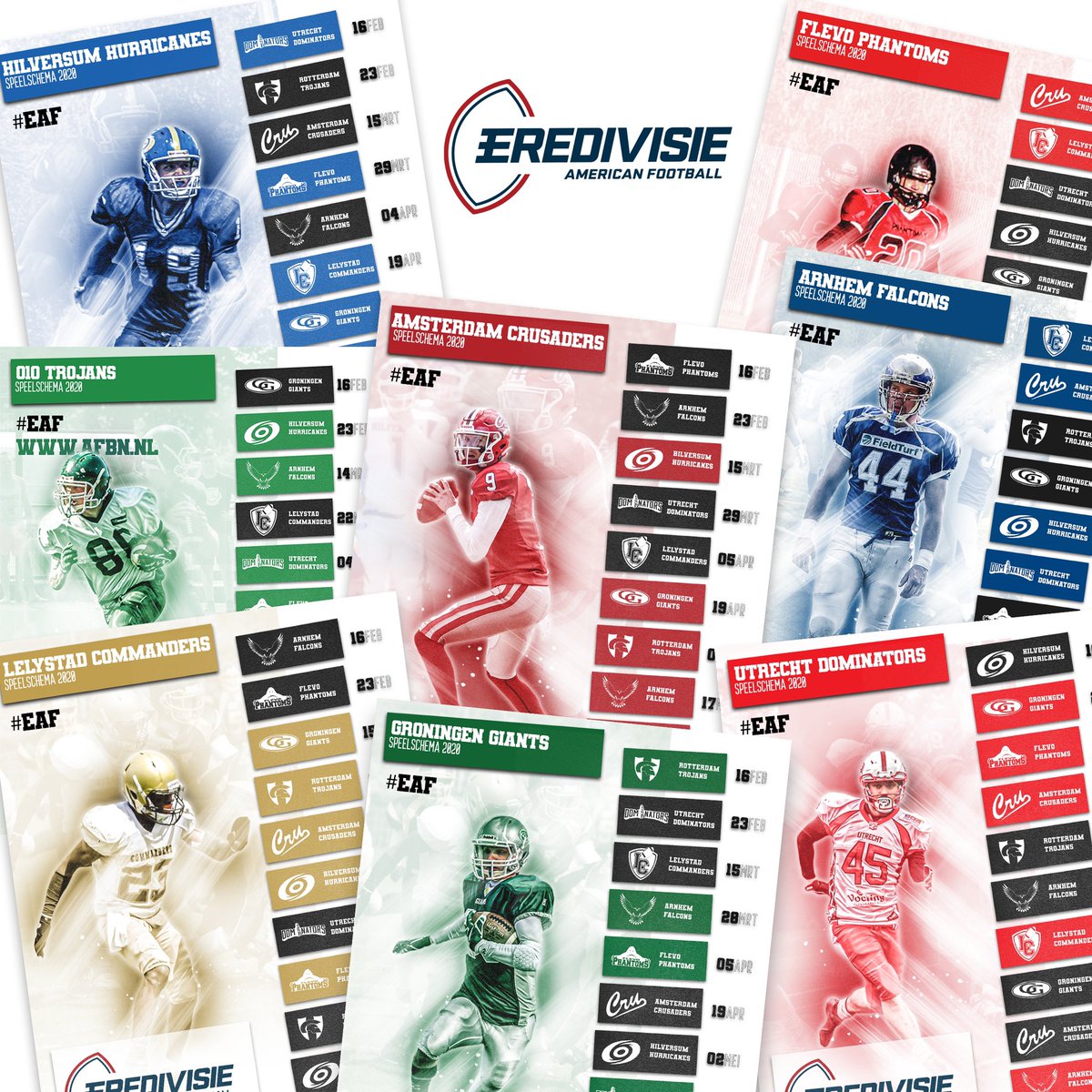 Counting down naar de kick-off van seizoen 2020!  #EAF #AFBN #AmericanFootball