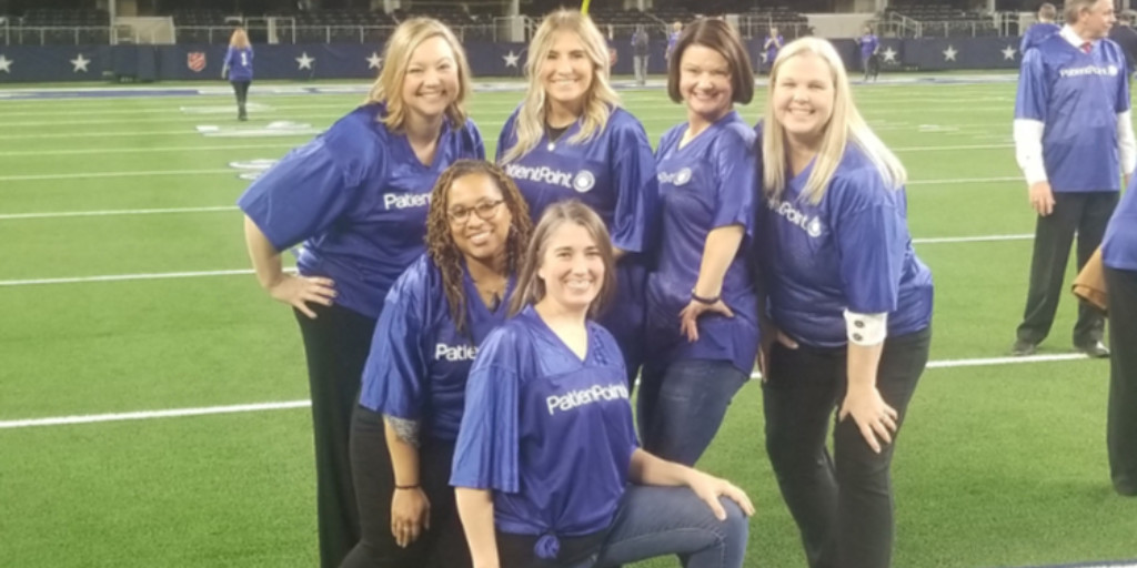 patientpoint's tweet photo. ✔️Met NFL legend @88DrewPearson. 
✔️Got inspired. 
✔️Joined the @dallascowboys for the night.

Our sales teams checked all three off their bucket lists last night at @ATTStadium. 

What a night! #TeamPatientPoint #dallascowboys
@MikeCollette @LindaRuschau https://t.co/CiswG2q8Sz