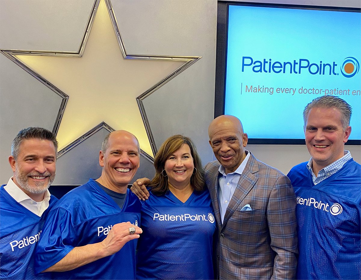 patientpoint's tweet photo. ✔️Met NFL legend @88DrewPearson. 
✔️Got inspired. 
✔️Joined the @dallascowboys for the night.

Our sales teams checked all three off their bucket lists last night at @ATTStadium. 

What a night! #TeamPatientPoint #dallascowboys
@MikeCollette @LindaRuschau https://t.co/CiswG2q8Sz