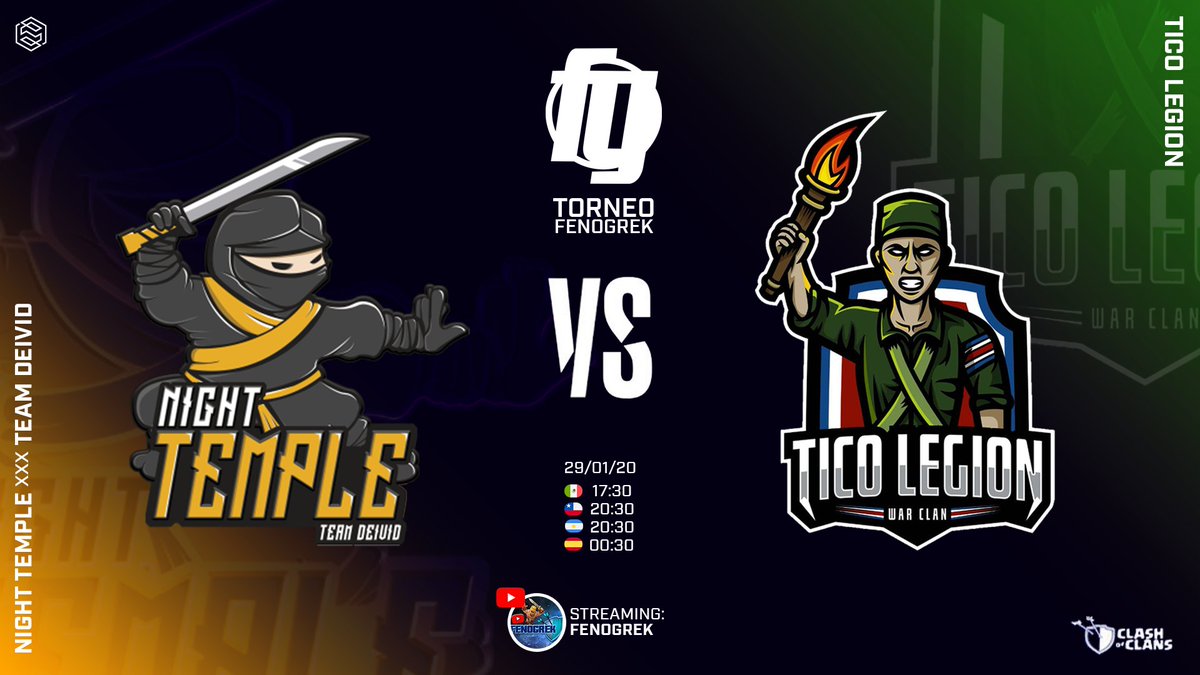 🔥 JORNADA 4 - TORNEO FENOGREK 🔥

Tras haber conseguido nuestros primeros 3 puntos en la pasada jornada, continuamos con las guerras y esta vez contra un gran clan como es <a href="/TicoLegion/">Tico Legion</a> que lleva 2 de 2. 

No te pierdas esta gran guerra, en directo, desde el canal de <a href="/_FENOGREK/">FENOGREK</a> 💪🏽