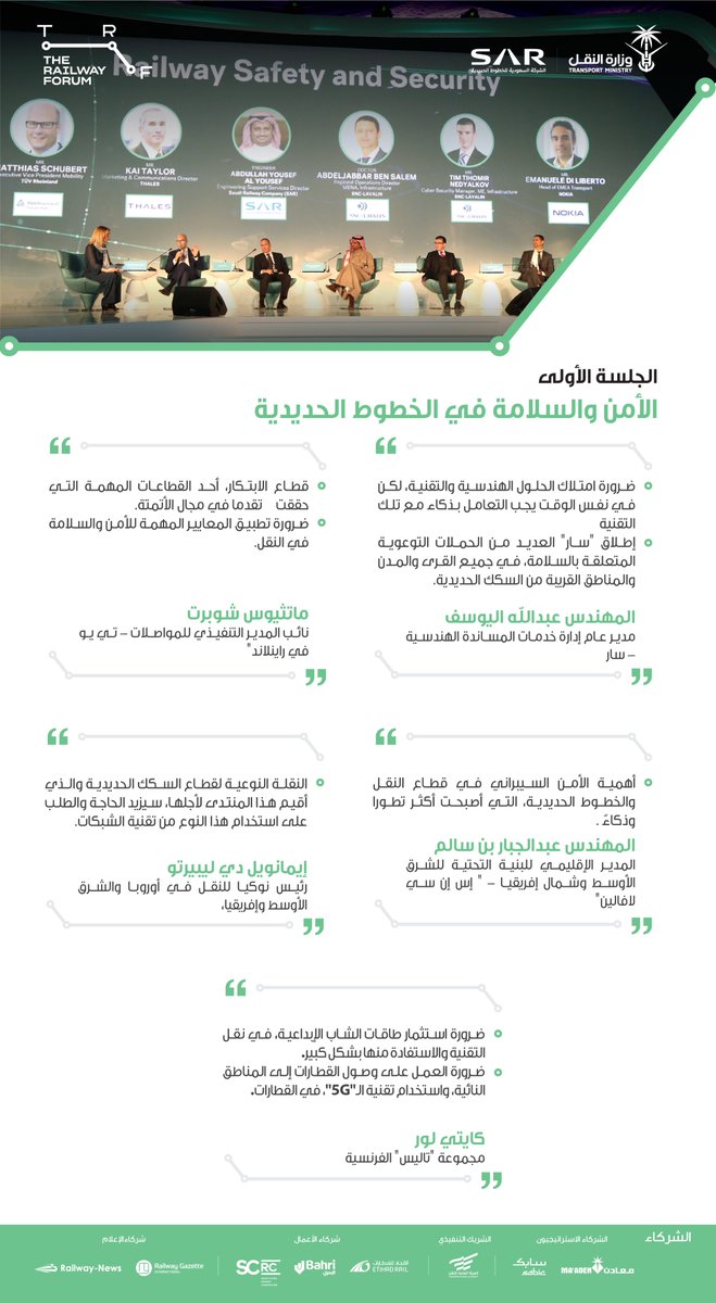 TheRailwayForum's tweet photo. أبرز ما تم تناوله في الجلسة الأولى من اليوم الثاني لـ #منتدى_الخطوط_الحديدية 

#TRF2020 https://t.co/RRzxH2Tkgb