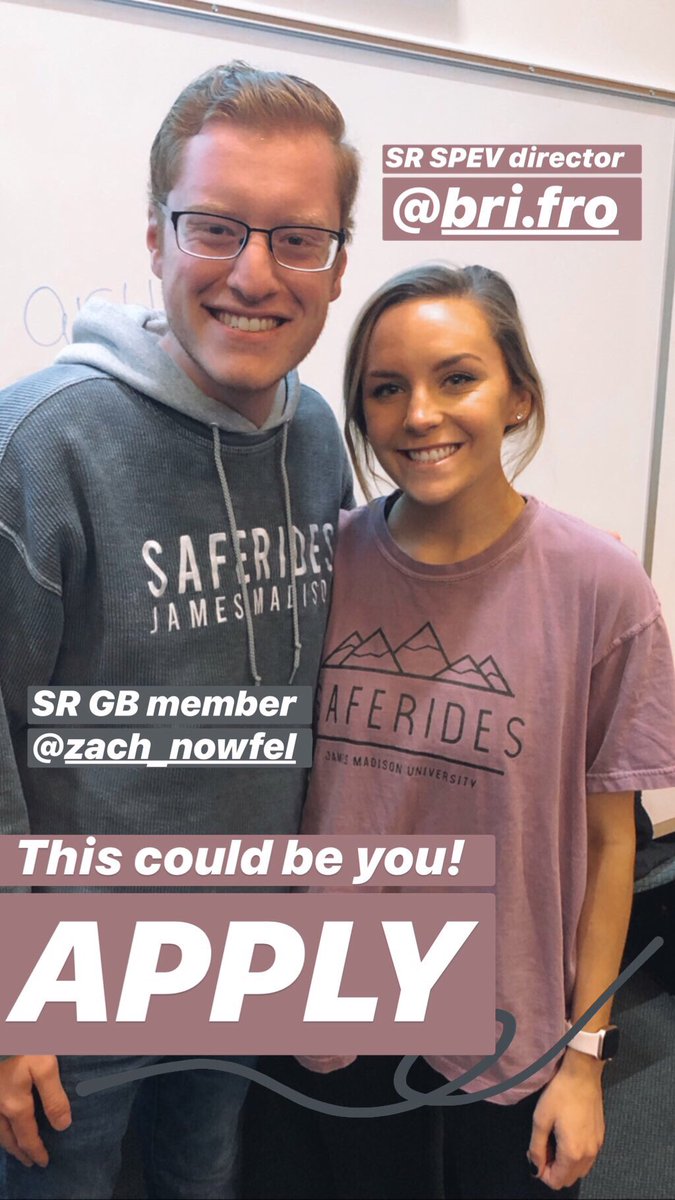 JMUSafeRides's tweet photo. So many reasons to apply to JMU SafeRides and here’s just a few! You have 2 days left to apply and you don’t wanna miss this opportunity! https://t.co/W6KyIZfiAr