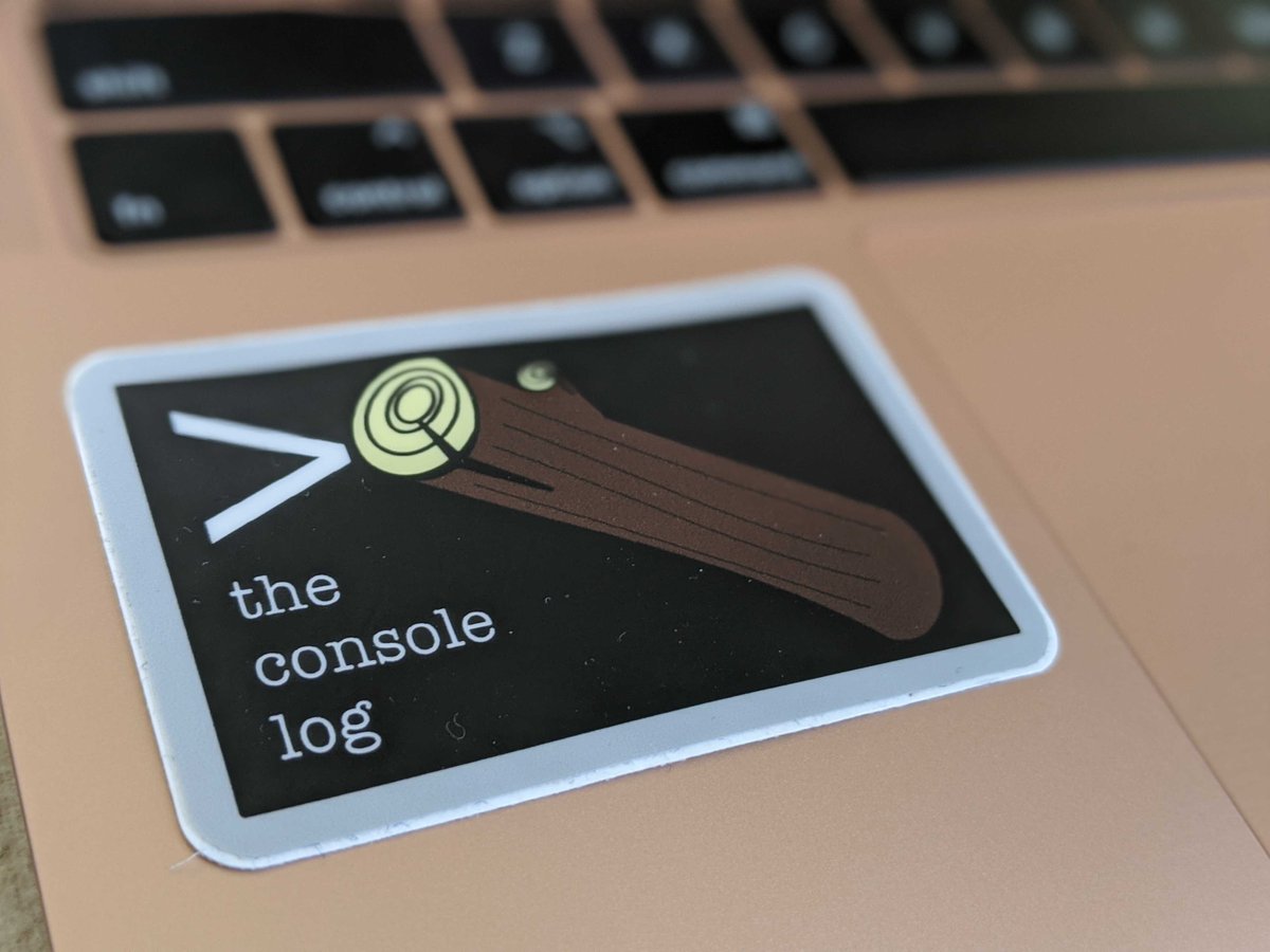 a sticker from the now-defunct "The Console Log" podcast