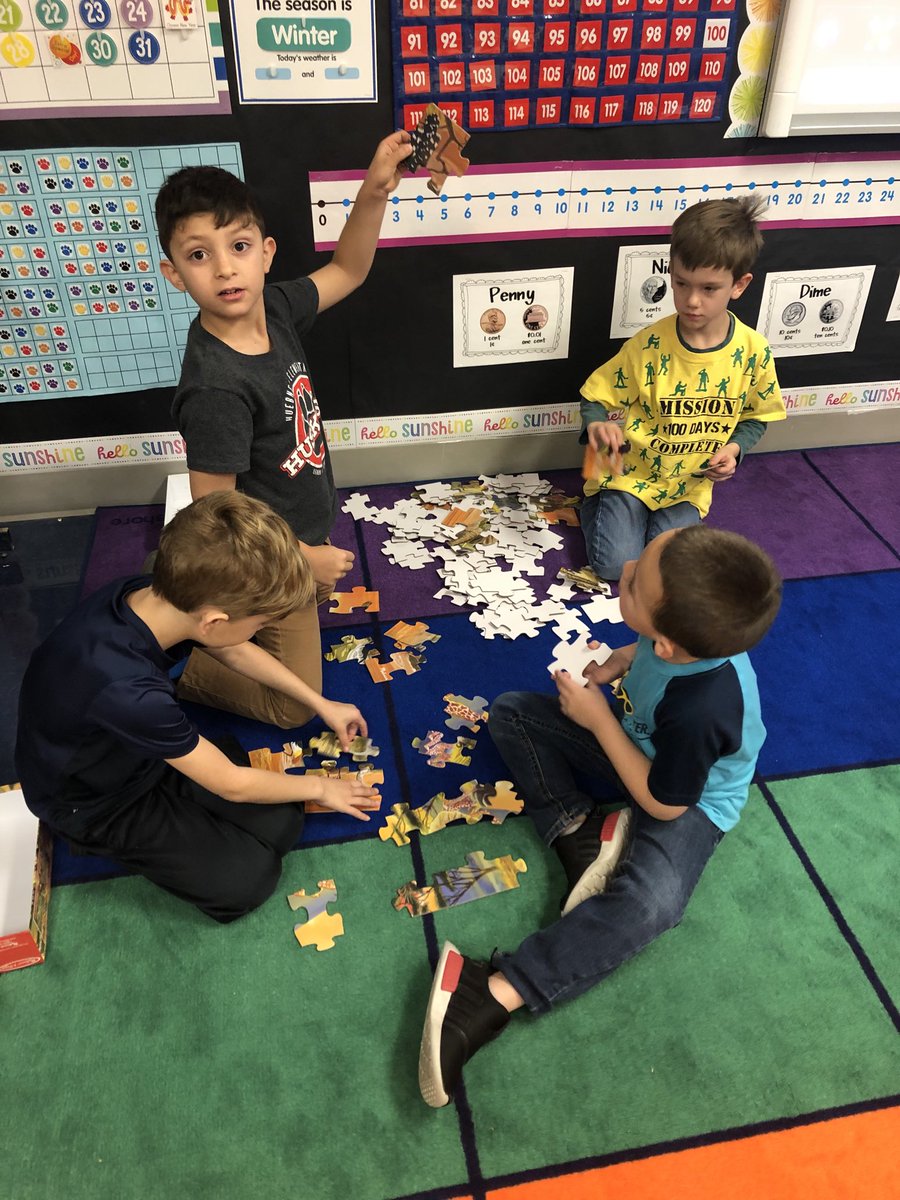 beckag85's tweet photo. Hard at work on 100 piece puzzles! ⁦@darynpolanco⁩ ⁦@happytobeahusky⁩ @huebner https://t.co/HVzkqDFaFf
