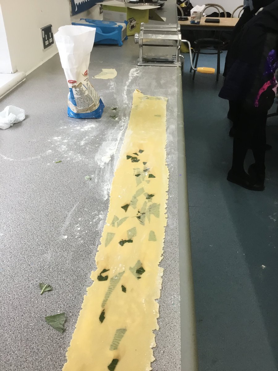ShrewsburyHigh's tweet photo. #cookandcreate is proving a very popular club - working in the #sixthform kitchen, making fresh pasta dough, ricotta & spinach #ravioli laminating with herbs & preparing a summer menu for entering into a regional competition - we're starting to feel a bit hungry... #enrichment https://t.co/LQ4nxP5vsR