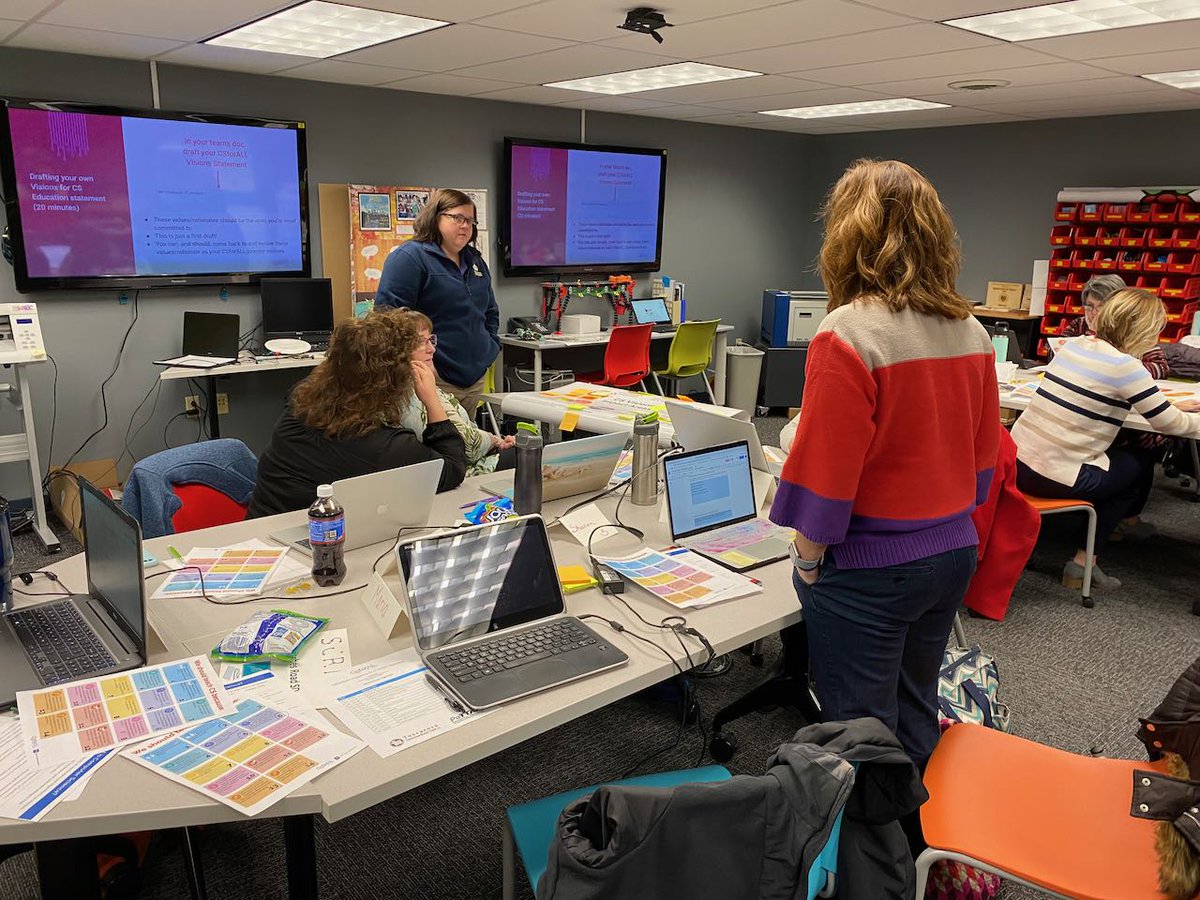 TIU11EdTech's tweet photo. TIU regional school leaders and innovators are working to expand computer science opportunities for our local students. Thanks to @zimmermath383 for leading our #SCRIPT workshop today. #CSinPA @CSforALL @HASDBearcats @JuniataCountySD #TIUSTEM @TIU11EdTech https://t.co/cU2DuhgWxD