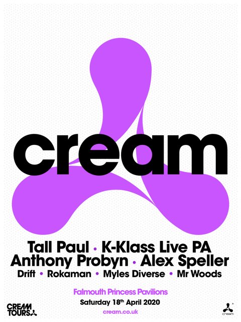 Rumo_kk's tweet photo. Catch us performing a K-Klass (@Kklassuk) DJ set &amp; Live PA (@bobbidepasois) for Cream as they take over the Princess Pavilion in Falmouth on Saturday 18th April 2020 alongside @DJTallPaul, @anthonyprobyndj and more... https://t.co/C3KjpXAFKu