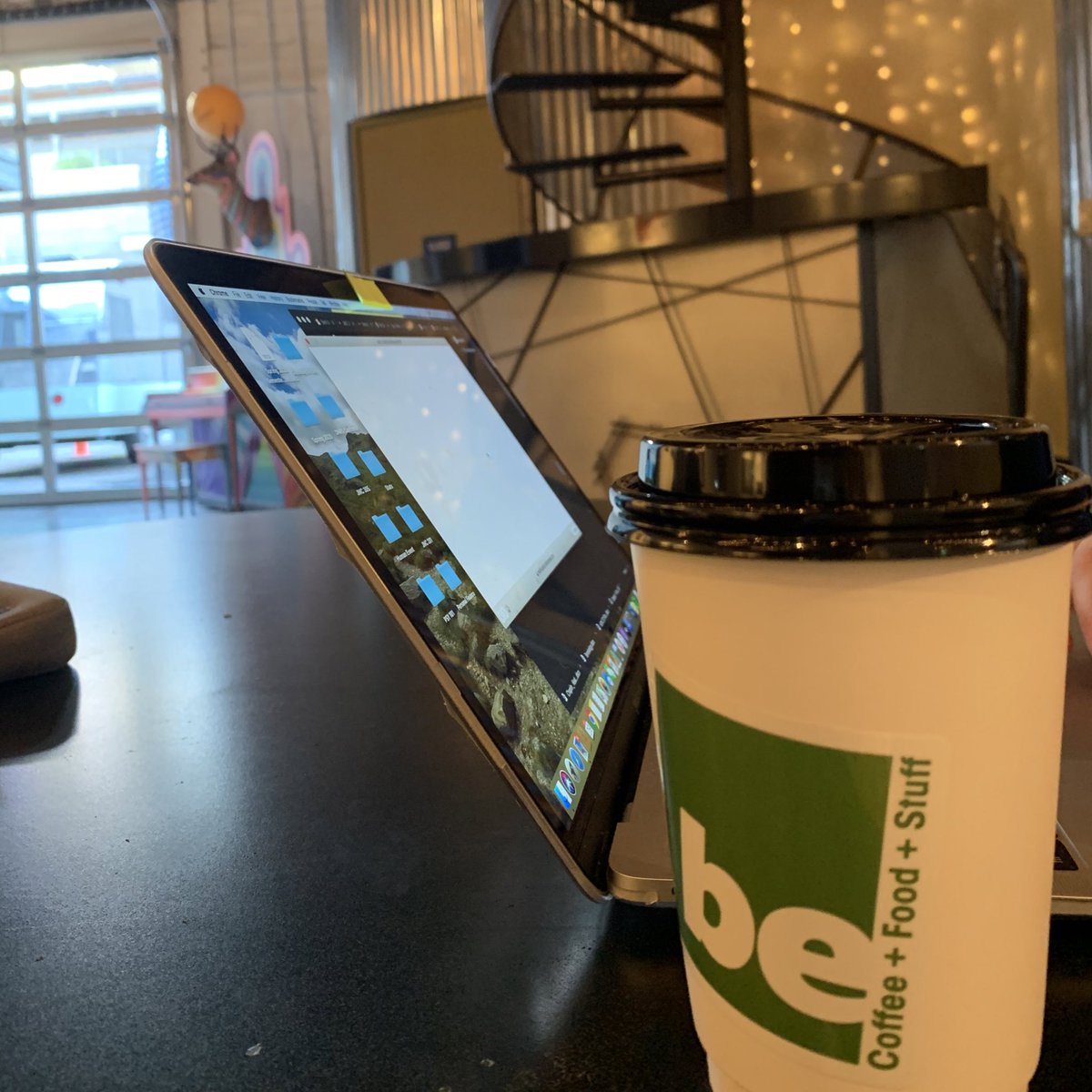 allisonvau13's tweet photo. If you’re looking for a nice study place that you can enjoy some coffee/tea or food, be Coffee + Food +Stuff is one of my favorites! Check out their Instagram: @be_coffeephx #305Valente https://t.co/tKxUwB9yDA
