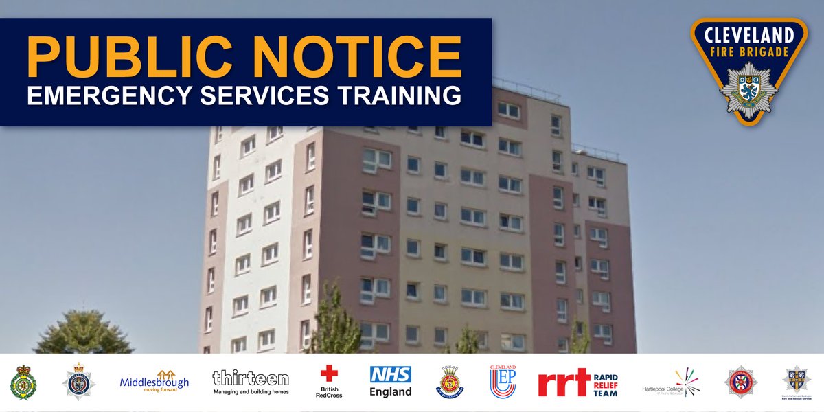 Next week (05/02) we'll be carrying out a multi-agency training exercise to test procedures/equipment in empty Jupiter House, Cargo Fleet 🚒🚓🚑

We'll be using cosmetic smoke &amp; student actors dressed as casualties to make this simulation realistic - there's no cause for concern!