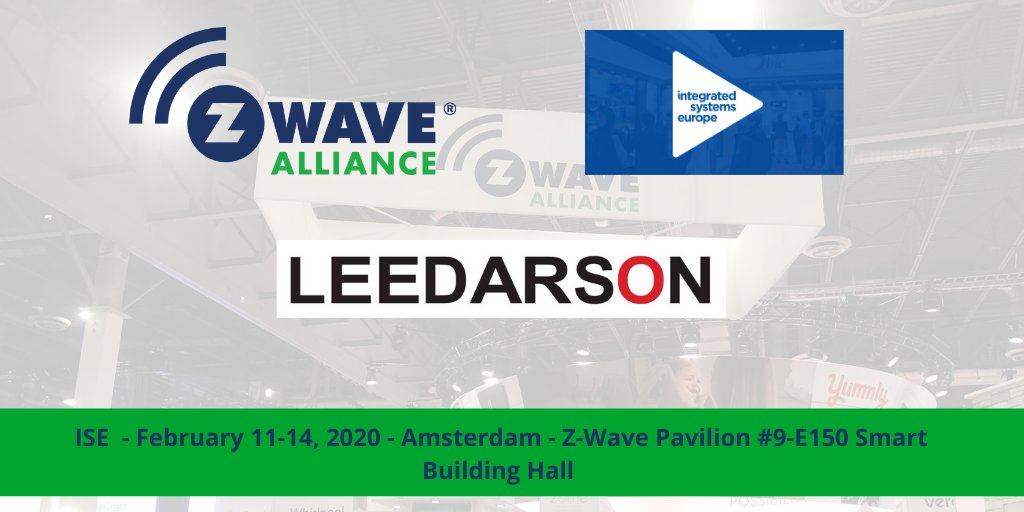 ZWave_Alliance's tweet photo. At #ISE2020, @LeedarsonGroup will demo a range of smart software, hardware & system solutions. See them in the #ZWave Pavilion. https://t.co/97mVUwpQmT #smarthome #IoT #ISE #ISE20 #Amsterdam https://t.co/BjyO2smyBS