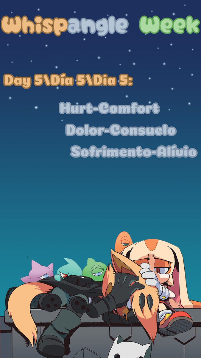 WhispangleWeek's tweet photo. Day 5: Hurt-Comfort/Día 5: Dolor-Consuelo/Dia 5: Sofrimento-Alívio.
#WhispangleWeek #WhispangleWeek20 #WhispangleWeek2020 #Whispangle #WhispertheWolf #TangletheLemur https://t.co/h0XebbALNp