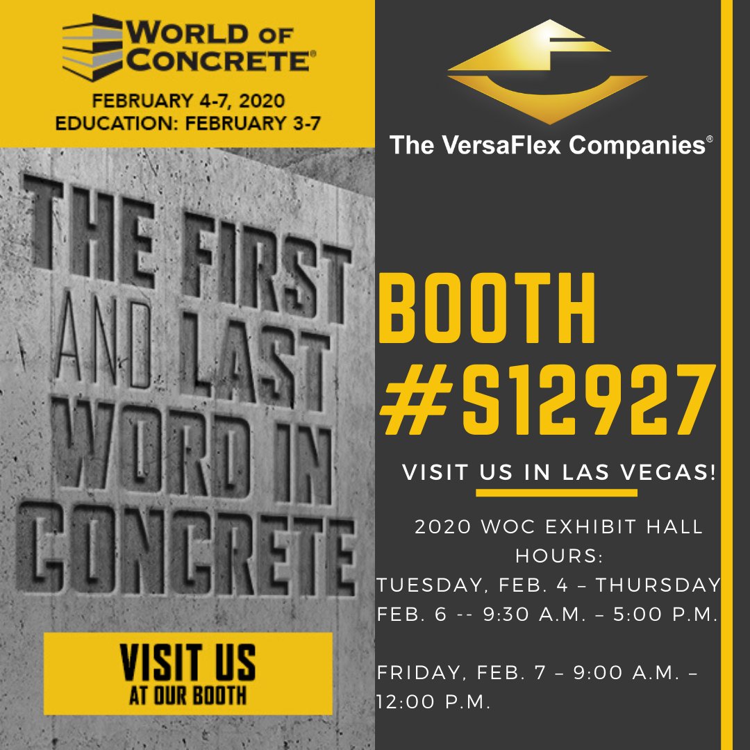 VersaFlex's tweet photo. Save the Date &amp; Register today!
Join us at World of Concrete 2020 at the Las Vegas Convention Center in Las Vegas
https://t.co/scZ32C2UkI
Stop by to see your protective coating solution provider
@RavenLining @BridgePreserve @SPIpolyurea Milamar &amp; Vanberg
#vegas #concrete #woc2020 https://t.co/1ZKLrXbjOc