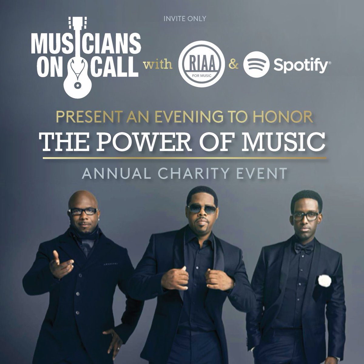 RIAA (@riaa) on Twitter photo TONIGHT! We welcome Diamond 💎certified and 4️⃣ time #Grammys award winning artist <a href="/BoyzIIMen/">Boyz II Men</a> with master DJ <a href="/JerzyMuzik/">Jerzy</a> to the stage in honor of <a href="/Musiciansoncall/">Musicians On Call</a> and their mission of bringing the healing #powerofmusic to hospital patients! We cannot wait! #MOCBoyz2Men TONIGHT! We welcome Diamond 💎certified and 4️⃣ time #Grammys award winning artist <a href="/BoyzIIMen/">Boyz II Men</a> with master DJ <a href="/JerzyMuzik/">Jerzy</a> to the stage in honor of <a href="/Musiciansoncall/">Musicians On Call</a> and their mission of bringing the healing #powerofmusic to hospital patients! We cannot wait! #MOCBoyz2Men
