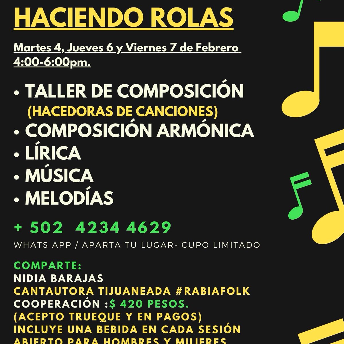 San Cristóbal estaré compartiendo este taller
Aparta tu lugar :)
Bonito día!