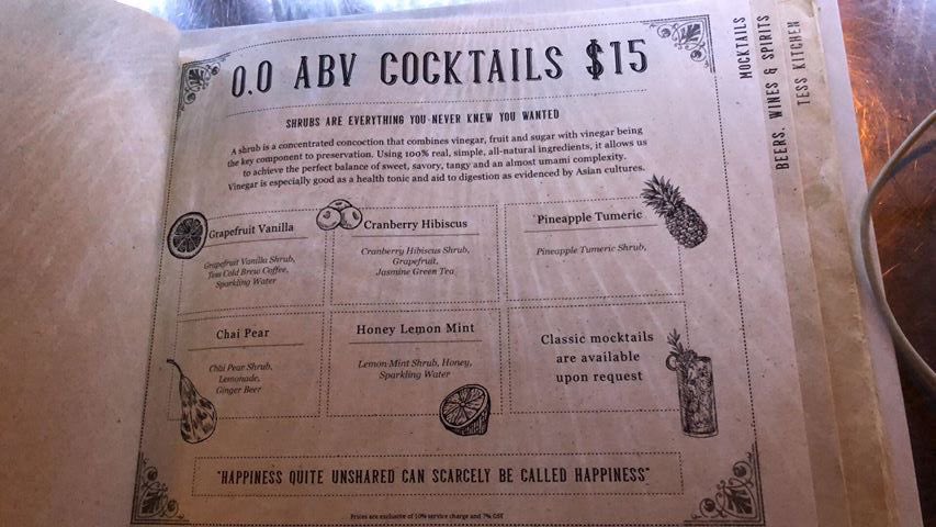 Holy shrub 🤩! We have our own #spiritfree #shrub menu at Tess Bar &amp; Kitchen in Singapore 🇸🇬!