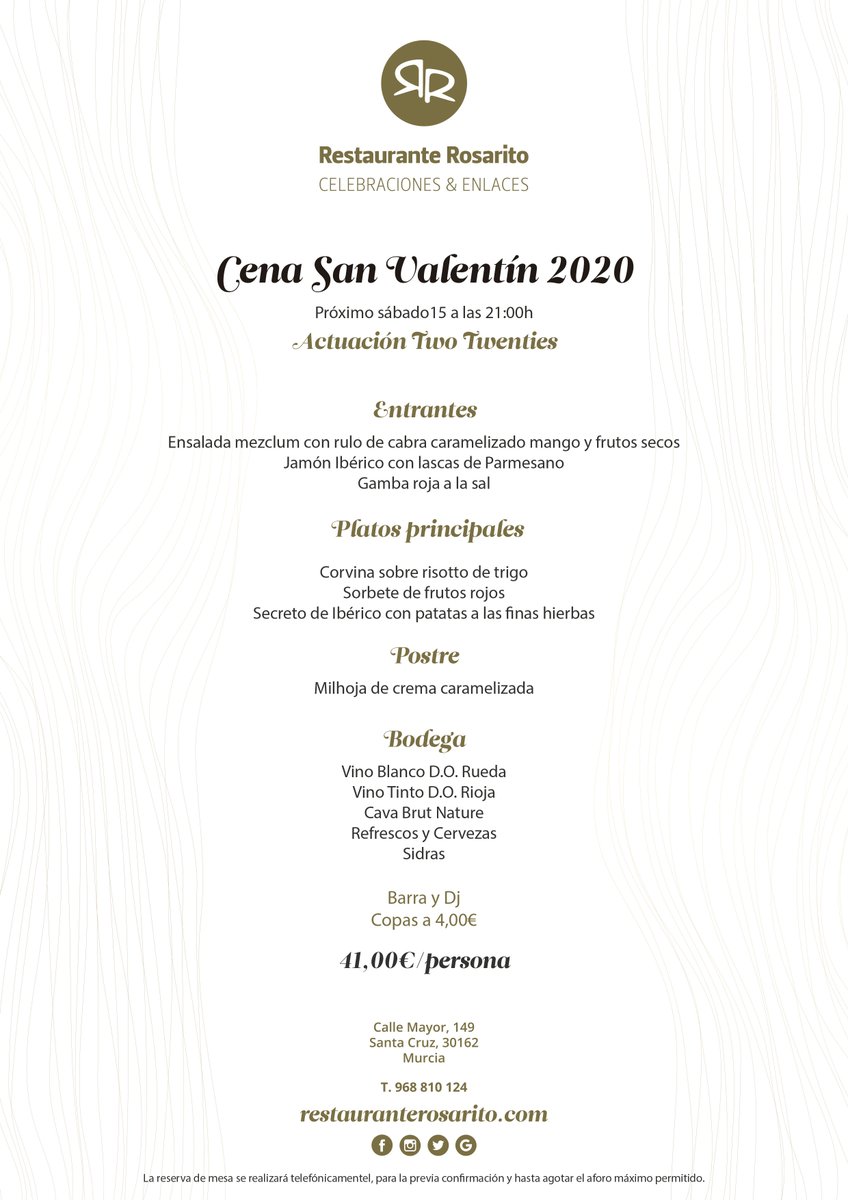 ¡Ya estamos listos para la noche más romántica del año!❤🌃

Contaremos con la actuación de Two Twenties, ¡diversión asegurada!

Haz tu reserva ya 968 810 124 ¡Os esperamos!

#SanValentinconRRosarito