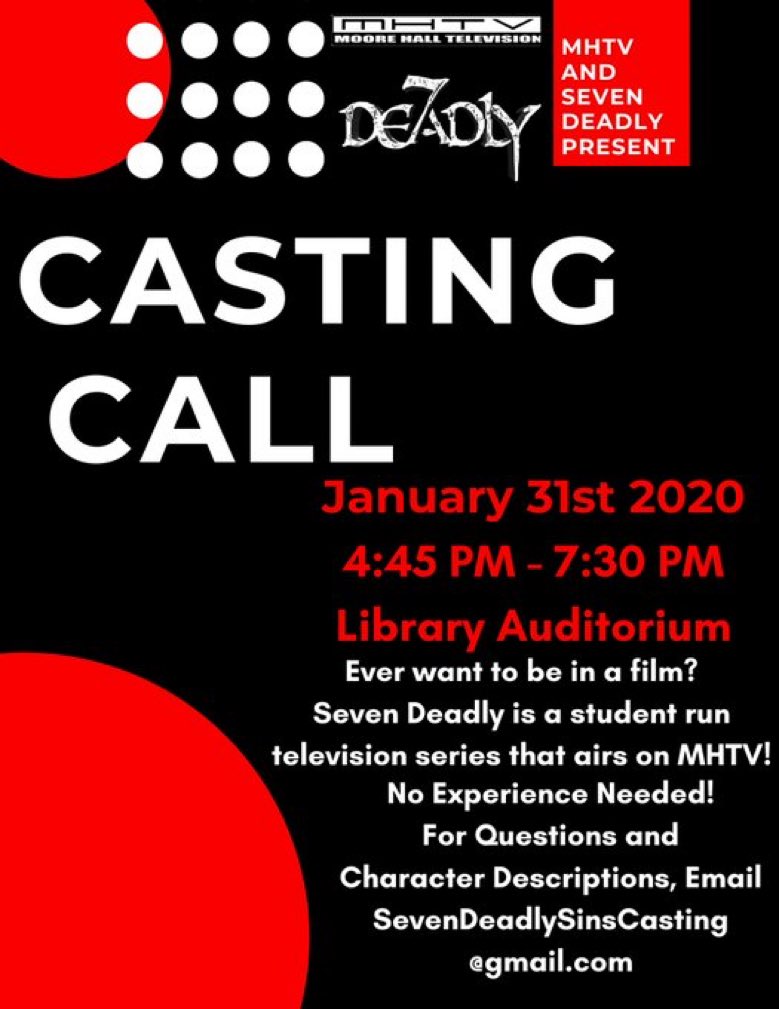 cmuconfessions3's tweet photo. “This Friday @SevenDeadlyCMU is having auditions to join the cast from 445-730 in the library auditorium. If anyone is interested in acting come on out!!” https://t.co/mjZC3BZnuf